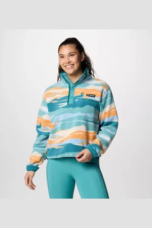 Columbia Helvetia II gecropptes Sherpa Half Snap Fleece mit Print für Frauen - Größe XS