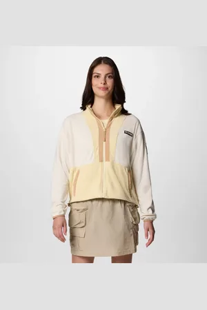 Columbia Back Bowl Casual Fleece-Jacke für Frauen - Chalk Lemon Wash Größe L