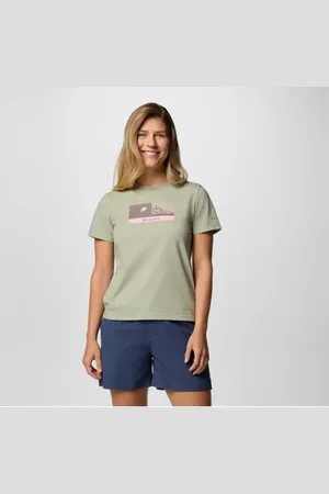 Columbia Delta Drift technisches T-Shirt mit Grafik für Frauen - Safari Linear Peakscape Größe L