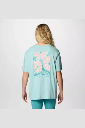 Columbia Rolling Bend Oversized T-Shirt mit Grafik für Frauen - Spray Floral Fun Größe L