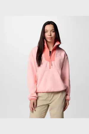 Columbia Sequoia Grove Half Zip Fleece für Frauen - Pink Sand Alpenglow Größe L