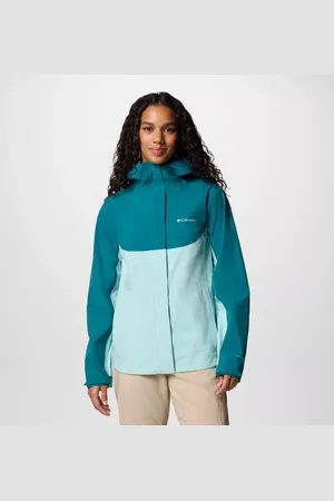 Columbia Wahkeena Falls 3L wasserdichte Wander-Shell für Damen - River Blue Spray Größe S