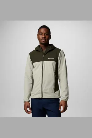 Columbia Heather Canyon II Softshell Wanderjacke mit Kapuze für Männer - Safari Greenscape Größe XXL