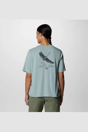 Columbia PFG Uncharted technisches T-Shirt mit Grafik für Frauen - Crushed Blue PFG W Storm Bird Größe XS