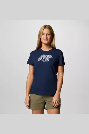 Columbia Ruby Springs Fitted T-Shirt mit Grafik für Frauen - Blau Bearly Swirl Größe XS