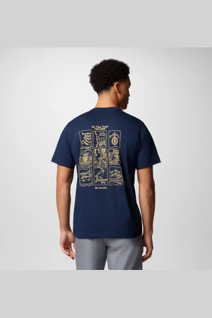 Columbia Kettle River T-Shirt mit Rücken-Grafik für Männer - Blau Trailguide Icons Größe XL