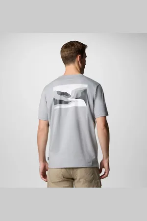 Columbia Explorers Canyon Back Graphic T-Shirt für Männer - Grau Trailscape Größe XL