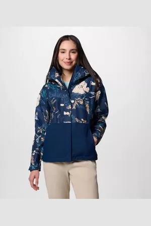 Columbia Hikebound wasserdichte Jacke mit Print für Frauen - Blau Outbacked Blau Größe XS