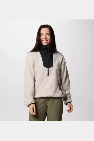 Columbia Sequoia Grove Half Zip Fleece für Frauen - Dark Stone Schwarz Größe L