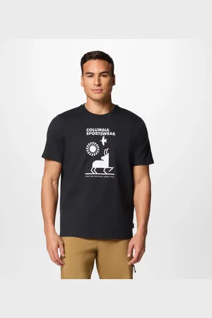 Columbia Explorers Canyon T-Shirt für Männer - Schwarz Naturally Outdoor Größe XS