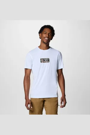 Columbia Zero Rules leichtes technisches T-Shirt mit Grafik für Männer - Weiß Actively Cooled Größe XXL