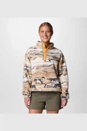 Columbia Helvetia II gecropptes Sherpa Half Snap Fleece mit Print für Frauen - Größe S