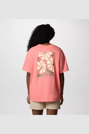 Columbia Rolling Bend Oversized T-Shirt mit Grafik für Frauen - Alpenglow Floral Fun Größe XS