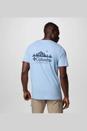 Columbia Hageman technisches T-Shirt mit Grafik für Männer - Ripple Blue Heavenly Horizons Größe XL