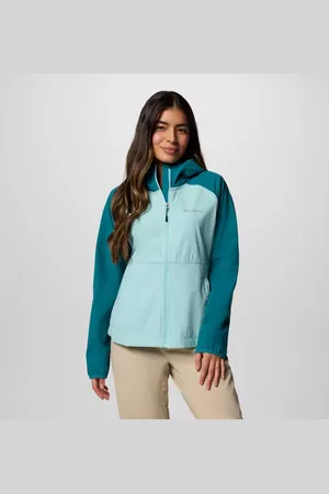 Columbia Heather Canyon II Softshell Wanderjacke mit Kapuze für Frauen - Spray River Blue Größe S