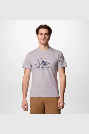 Columbia Path Lake II Graphic T-Shirt für Männer - Grau Brush With Nature Größe S
