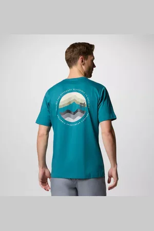 Columbia Kettle River Outdoor T-Shirt für Männer - River Blue Circular Linescape Größe S