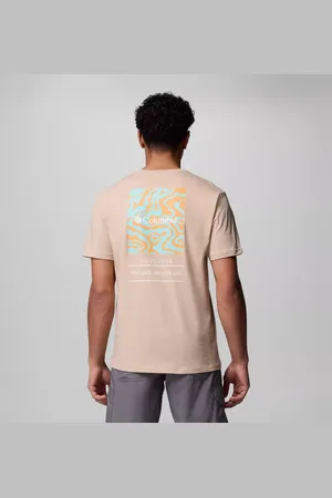 Columbia Barton Springs Graphic T-Shirt für Männer - Ancient Fossil Spray Größe L