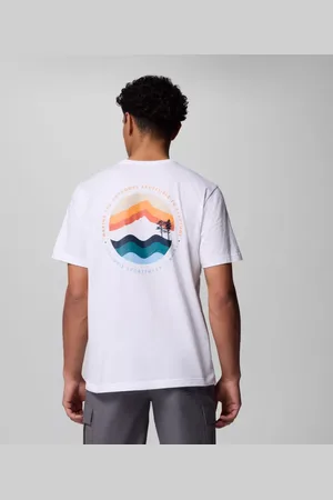 Columbia Kettle River Outdoor T-Shirt für Männer - Weiß Circular Linescape Größe S