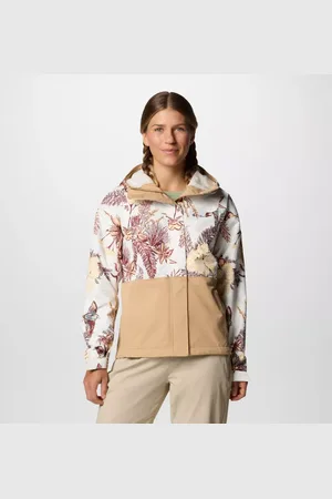 Columbia Hikebound wasserdichte Jacke mit Print für Frauen - Sea Salt Outbacked Canoe Größe L