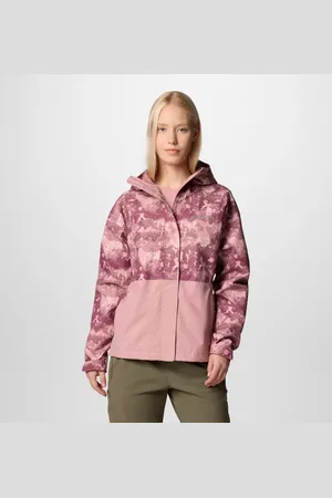 Columbia Hikebound wasserdichte Jacke mit Print für Frauen - Eraser Pink Deco Eraser Pink Größe M