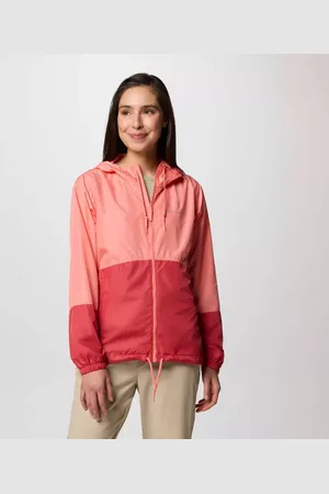 Columbia Flash Forward II Windbreaker mit Kapuze für Frauen - Alpenglow DaRotevil Größe XL