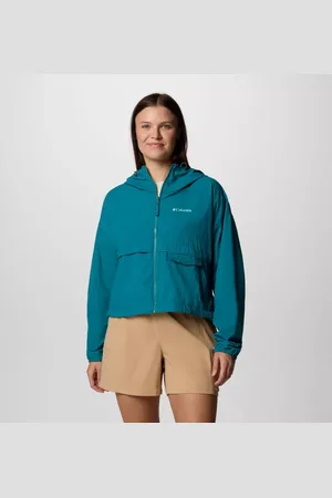 Columbia Spire Valley gecroppter Windbreaker mit Kapuze für Frauen - Größe M