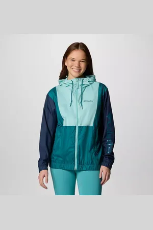 Columbia Lily Basin II Windbreaker mit Kapuze für Frauen - Spray Blau River Blue Größe S