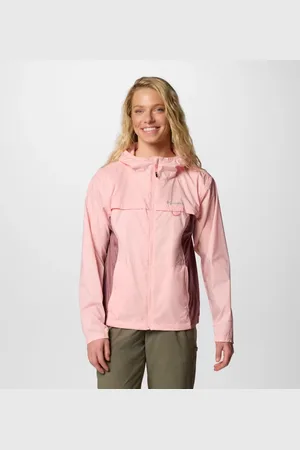 Columbia Crested Canyon Windbreaker mit Kapuze für Frauen - Pink Sand Fig Größe XL