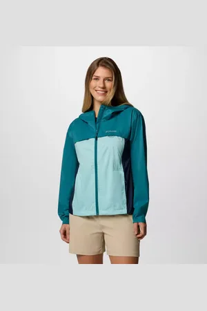 Columbia Crested Canyon Windbreaker mit Kapuze für Frauen - Spray Blau River Blue Größe M