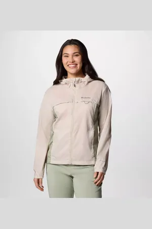 Columbia Crested Canyon Windbreaker mit Kapuze für Frauen - Dark Stone Safari Größe L