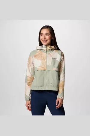Columbia Spire Valley Windbreaker mit Kapuze und Print für Frauen - Safari Rays Safari Größe S