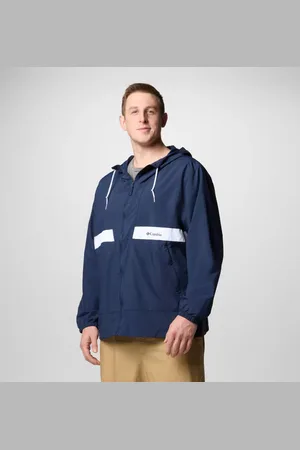 Columbia Spire Valley Windbreaker mit Kapuze für Männer – erweiterte Größenauswahl - Blau Weiß Größe 4X