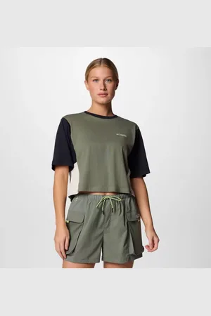 Columbia PFG Open Water T-Shirt für Frauen - Cypress Schwarz Stone Größe XS