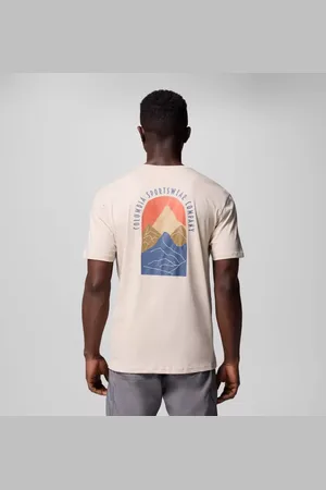 Columbia Cavalry Trail Grafik T-Shirt für Männer - Dark Stone 4Peaks Größe L