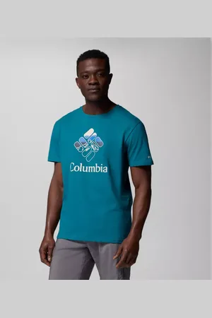 Columbia Rapid Ridge T-Shirt mit Print für Herren - River Blue Heavenly Stacked Gem Größe M