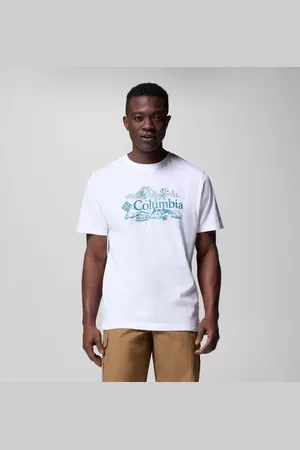 Columbia Kettle River T-Shirt mit Grafik für Männer - Weiß Campsite Badge Größe XL