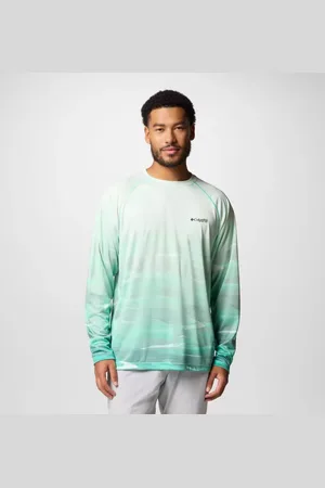 Columbia Super Terminal Tackle PFG Fade Longsleeve für Männer - Grün Obsidian FOTW Permit Größe L