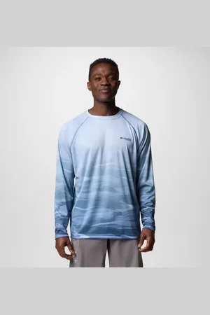 Columbia Super Terminal Tackle PFG Fade Longsleeve für Männer - Blau Obsidian FOTW Permit Größe XXL