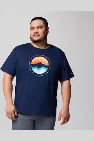 Columbia Path Lake II T-Shirt mit Grafik für Männer – erweiterte Größenauswahl - Blau Circular Linescape Größe 1X