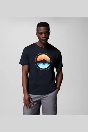 Columbia Path Lake II Graphic T-Shirt für Männer - Schwarz Circular Linescape Größe M