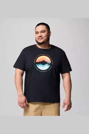 Columbia Path Lake II T-Shirt mit Grafik für Männer – erweiterte Größenauswahl - Schwarz Circular Linescape Größe 1X