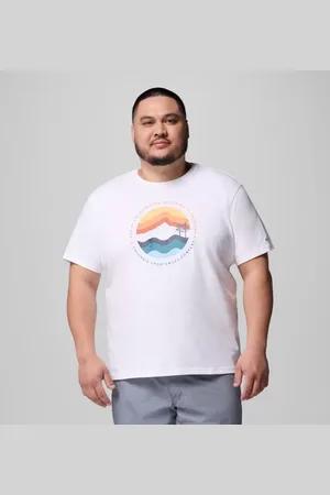 Columbia Path Lake II T-Shirt mit Grafik für Männer – erweiterte Größenauswahl - Weiß Circular Linescape Größe 3X