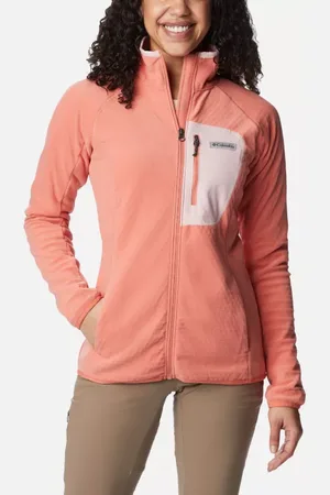 Columbia W Outdoor Tracks technische Fleece-Jacke für Frauen - Faded Peach Rosa Größe L