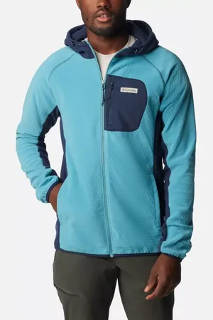 Columbia Outdoor Tracks Tech Kapuzen-Fleece-Jacke für Männer - Shasta Blau Größe XL