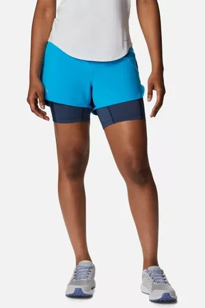 Columbia Endless Trail 2-in-1 Laufshorts für Frauen - Ocean Blue Blau Größe L