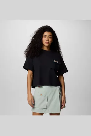 Columbia Cove Beach gecropptes T-Shirt mit Tasche für Frauen - Größe M
