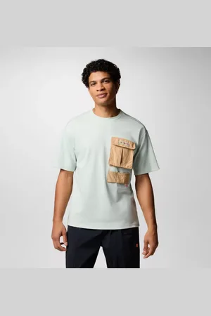 Columbia Cove Beach T-Shirt mit Tasche für Unisex - Grün Canoe Größe XXL