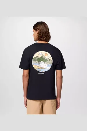 Columbia Stark Creek T-Shirt mit Grafik für Männer - Schwarz Scoped Seascape Größe L