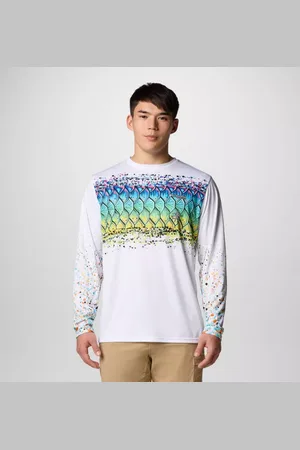 Columbia Terminal Tackle PFG X Bentley Longsleeve für Männer - Weiß PFG Bentley Tarpon Scales Größe S